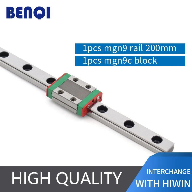 linear guide manufacturer BENQI rail MGN9 200mm+ block MGN9C carriage for machine parts |