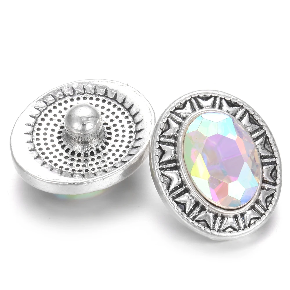6 шт./лот новые кнопки ювелирные изделия овальные красочные 18 мм Стразы