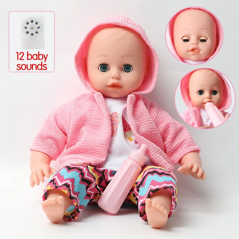 Реалистичная кукла реборн 36 см звуковая модная одежда новорожденная 14 дюймов