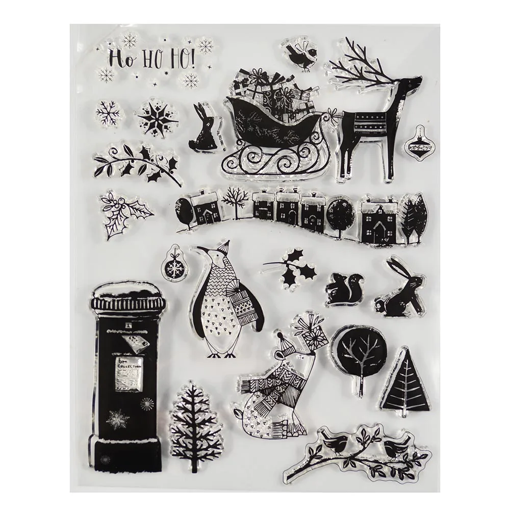 Животные Рождественский просвечивающий прозрачный Штамп для DIY