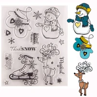 rubber stamp silicone clear stamps cutting dies for scrapbooking stensicls christmas snowman deer diy paper album cards making