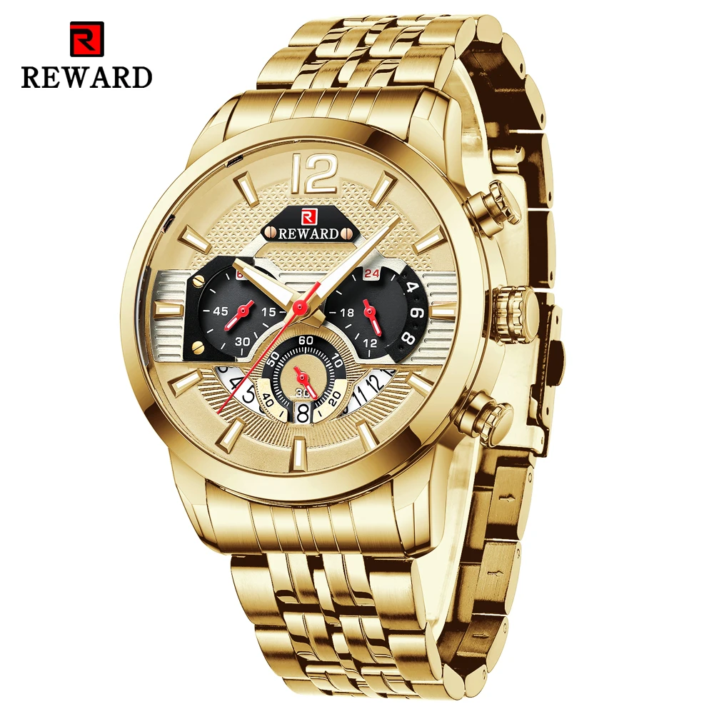 

New Watches Mens 2021 Brand Quartz Chronograph Stainless Steel Waterproof Watch Men Sport Wristwatch Reloj Hombre