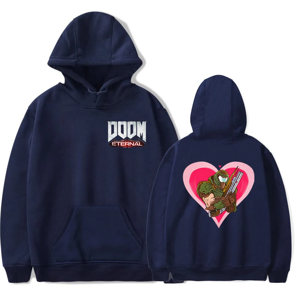 

New White Casual Doom Eternal Sweatshirt Men/women Harajuku Fashion Autumn Hot Game Hoodies Print Doom Eternal Pullovers Hoodes