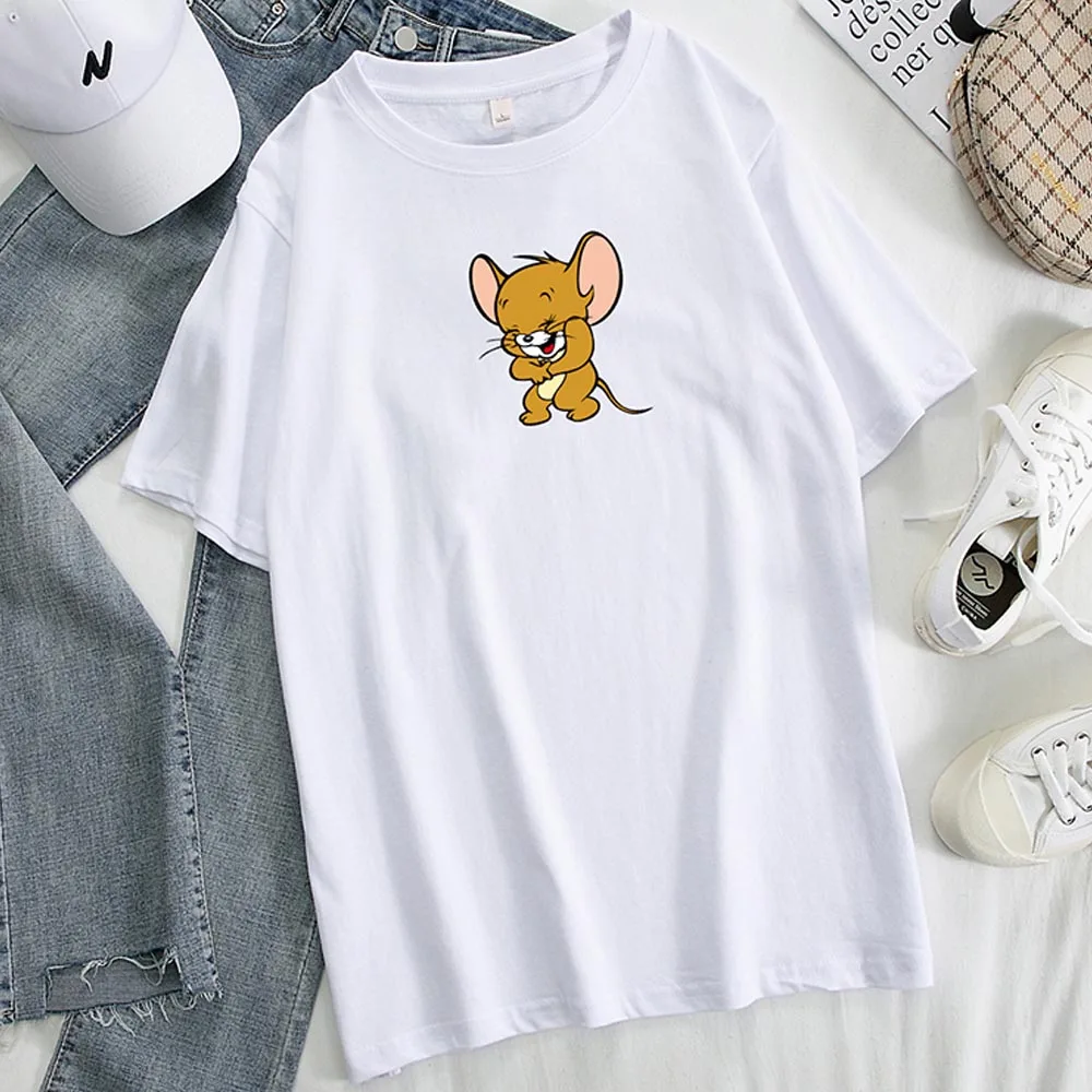 

Cotton Tops Women 2020 Harajuku Oversize Loose Tshirt Short Sleeve Tees Aesthetic Pokemon Printed Casual Streetwear Summer