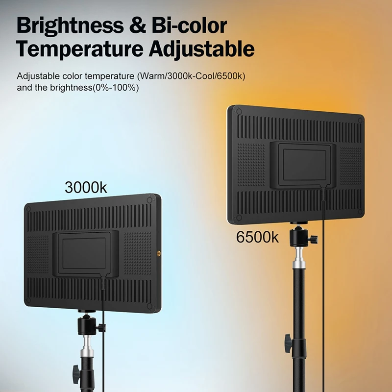 

AM05-10Inch LED Video Light Panel 3000K-6500K Photography Lamp for Youtube Makeup Video Fill Light EU Plug