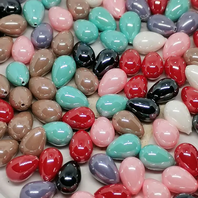 20 шт./лот оптовая продажа разноцветные бусины в форме капли воды имитация жемчуга