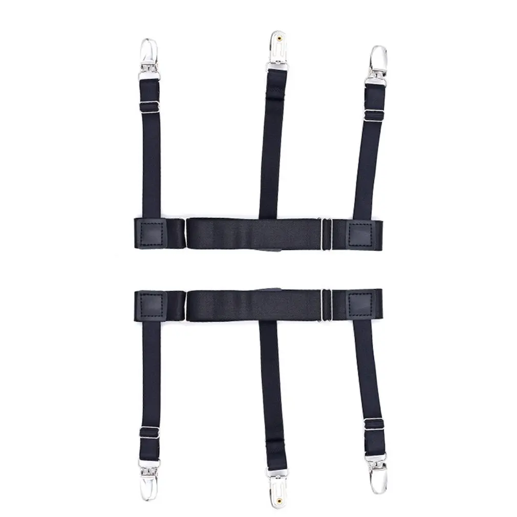 

1 Pair Men Shirt Stays Belt with Non-slip Locking Clips Keep Shirt Tucked Leg Thigh Suspender Garters Strap