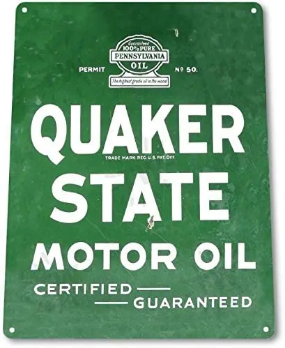 Quaker State Motor Oil Logo гаражный магазин авто газ Ретро Декор стен металлический