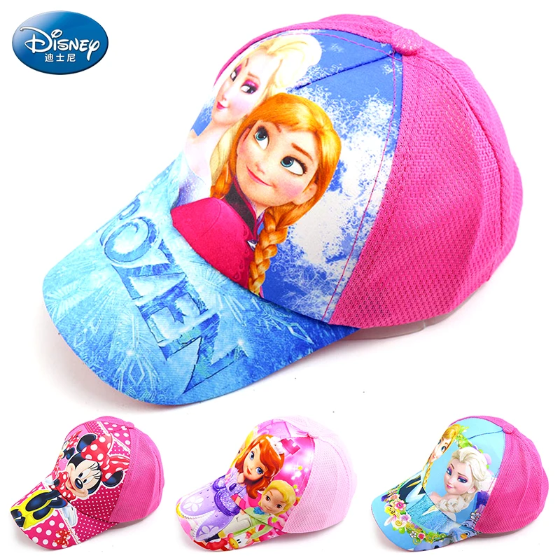 

Брендовая детская шапка Disney «Холодное сердце» Минни Маус, бейсболка для маленьких мальчиков и девочек, летние сетчатые дышащие солнцезащит...