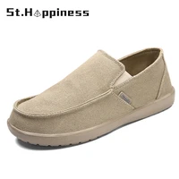 2021 summer new mens canvas boat shoes breathable fashion casual soft driving shoes lightweigh slip on loafers big size hot
