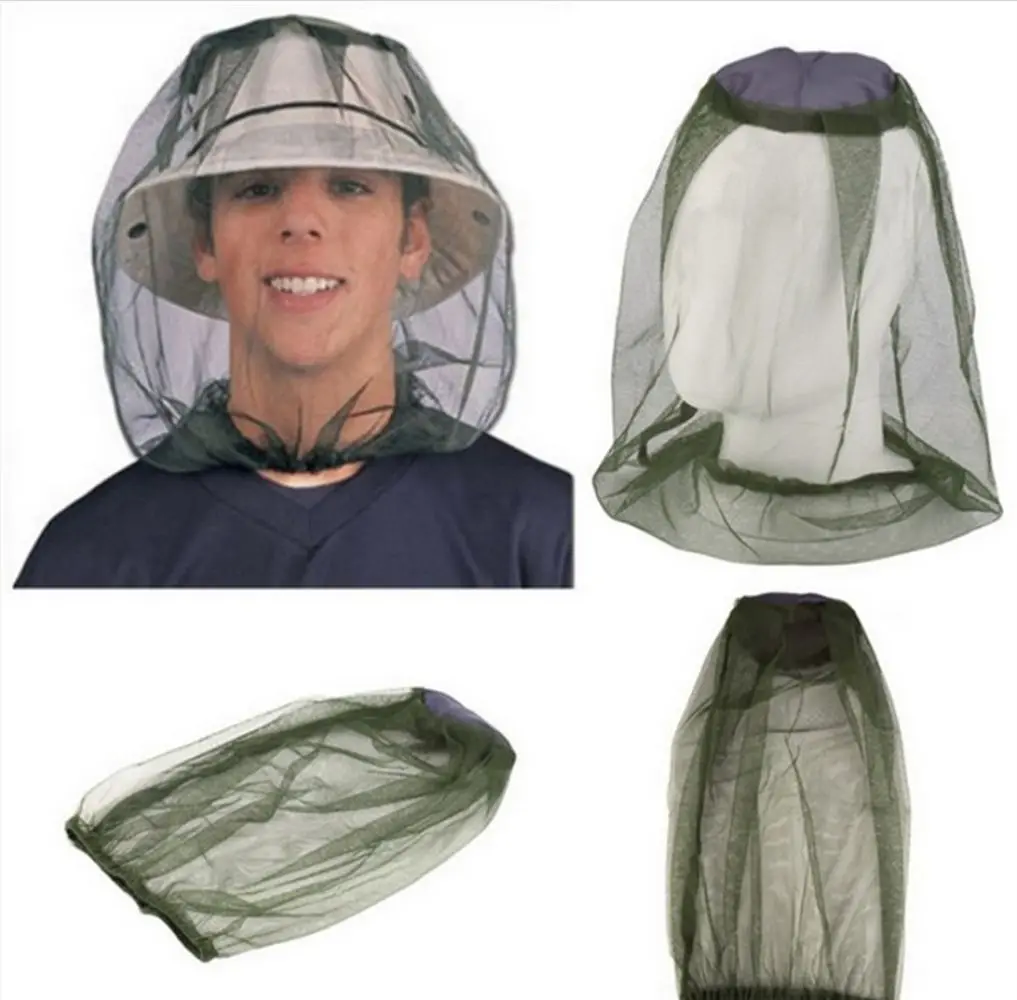 

Summer Foldable Casual Net Mesh Insect Bee Protection Head Net Face Protector Mosquito Hat Fishing Cap