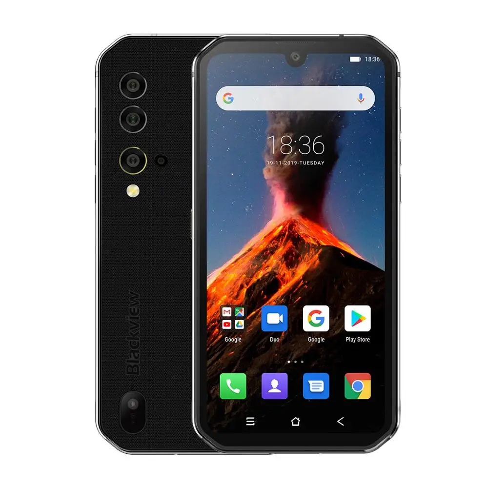 Celular de Blackview Áspera do Quadrilátero de 48mp do Nfc Ip68 do Telefone 8gb + 256gb do Núcleo do Andróide Câmera Traseira Helio Octa P90 Bv9900