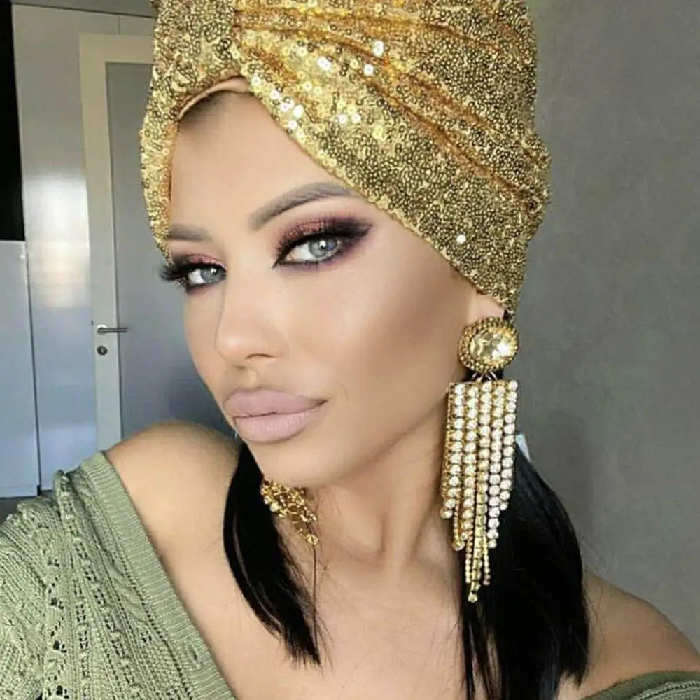 

New Fashion Shiny Rhinestone Tassel Dangle Earrings Female Jewelry Fashion Long Earrings Hot Jewelry