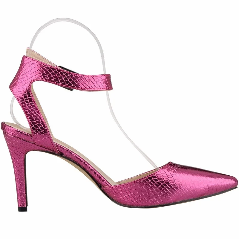 Women Sandals Occupation Thin High heels Sandals Summer Shoes Pointed Toe PU 8CM Buckle Strap sandal women shoes 2020 size 35-42