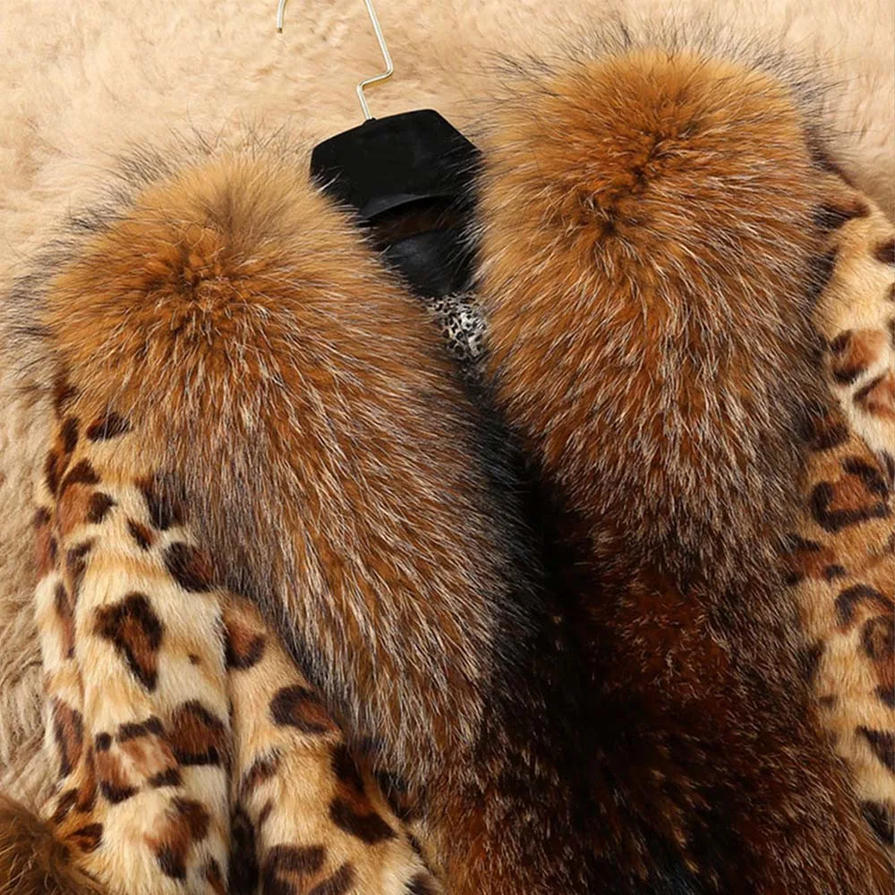 S-5XL Autumn Winter Women Faux Fur Coat Classic Lady Leopard Jacket Coat Fluffy Leopard Patchwork Thick Warm Outerwear