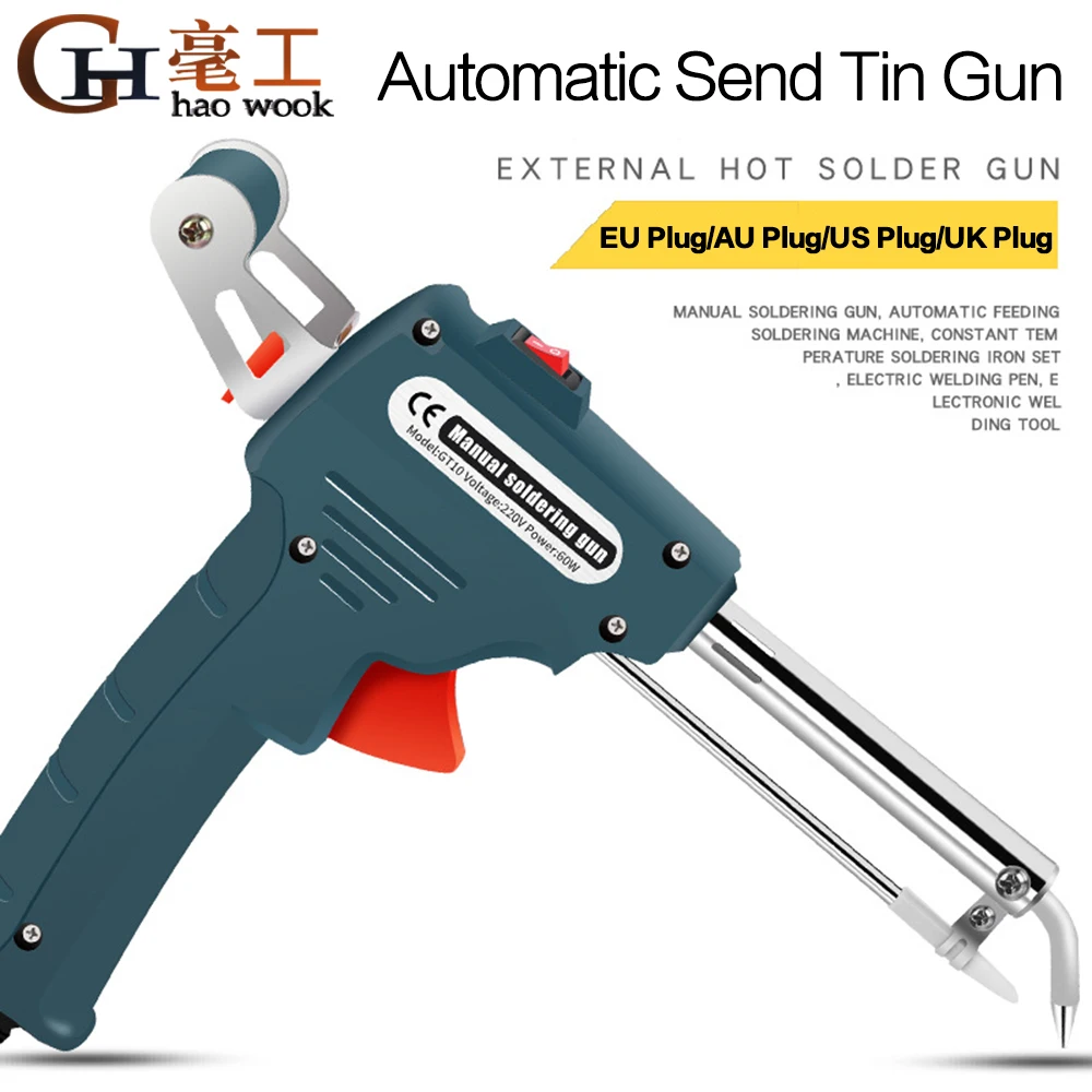 

60W Tin Electric Soldering Iron Kit Automatic Send Tin Gun Electric Solder Station Tip Sucker Wire Welding Repair Tools