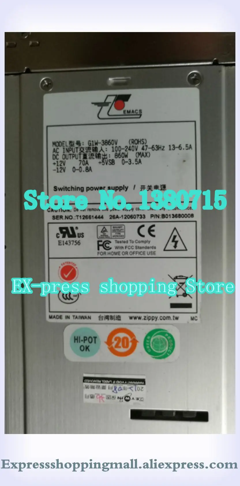 

G1W-3860V G1W 3860V 860W Power 90% New