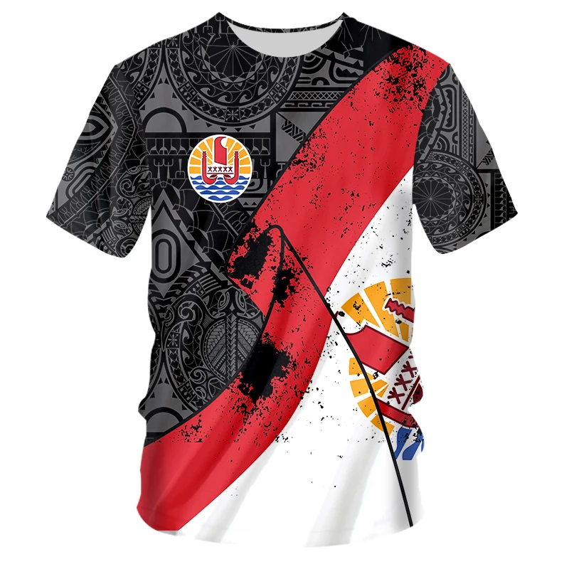 

Футболка мужская оверсайз с коротким рукавом, уличная одежда на Таити и Полинезию, в стиле хип-хоп, с 3d-цифровым принтом, лето 2021