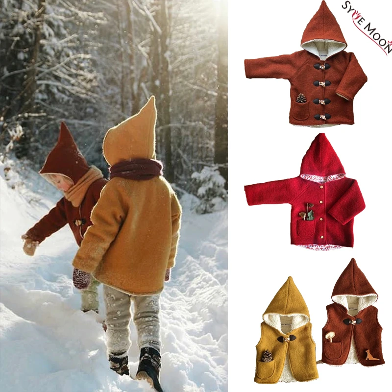 Детская шерстяная однотонная куртка новинка 2019 зимнее Брендовое бархатное