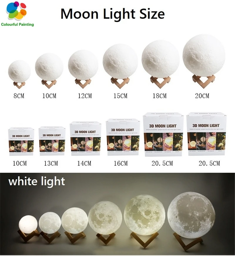 Hot Sale 3D Print Moon Lamp LED Night Light Creative 3 Color Touch Switch For Bedroom Desk Decoration Birthday Christmas Gift | Лампы и