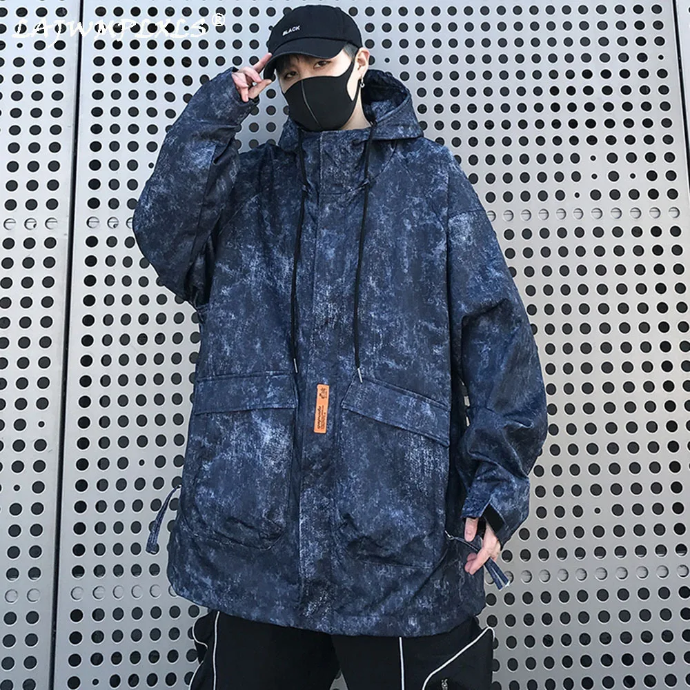 

Spring Autumn Japanese Street Hoodie Storm Suit High Quality Hip Hop Tie-dye Jacket Harajuku Men's Workwear Men