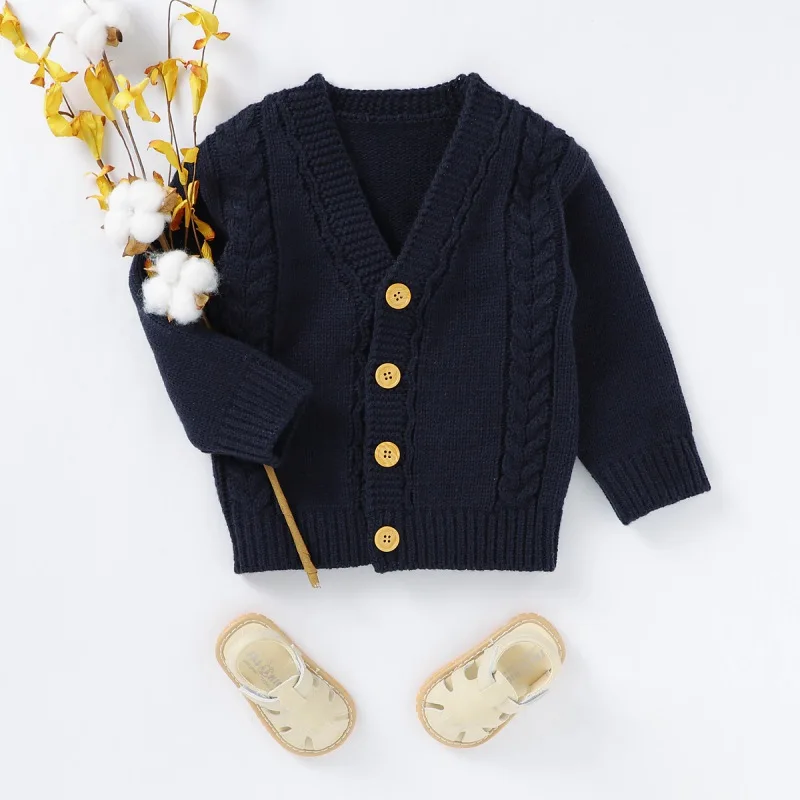 

New Toddler Kid Baby Winter Clothes Girl Boy Long Sleeve button Girls Children's Clothes Solid Coat Warm Clothing Outwear