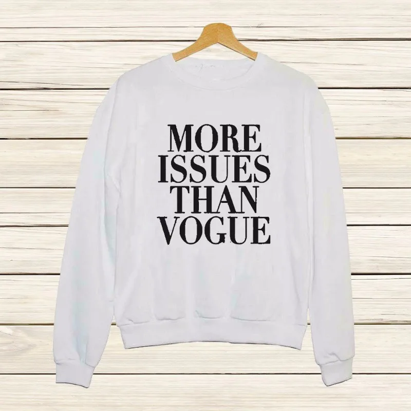 Letter More Issues Than Vogue Hoodies Sweatshirts 2022 Women Casual Kawaii Harajuku New Sweat Punk For Clothing Tops Korean