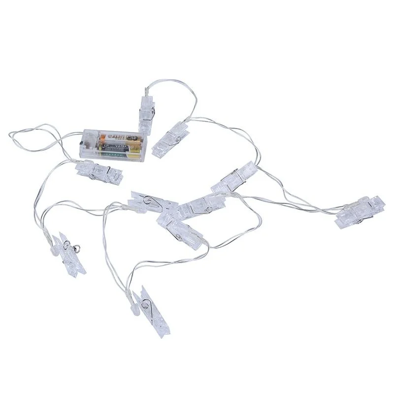 1 м 10 светодиодный фотозажим на батарейках гирлянды для подвешивания картин