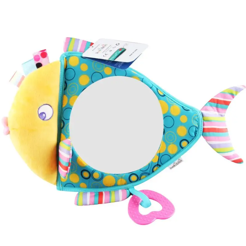 Espejo retrovisor de coche para beb&eacute;, juguete colgante de felpa, mordedor, dentici&oacute;n, seguro, relleno, asiento de coche para reci&eacute;n nacido, cuidado infantil, suave-3