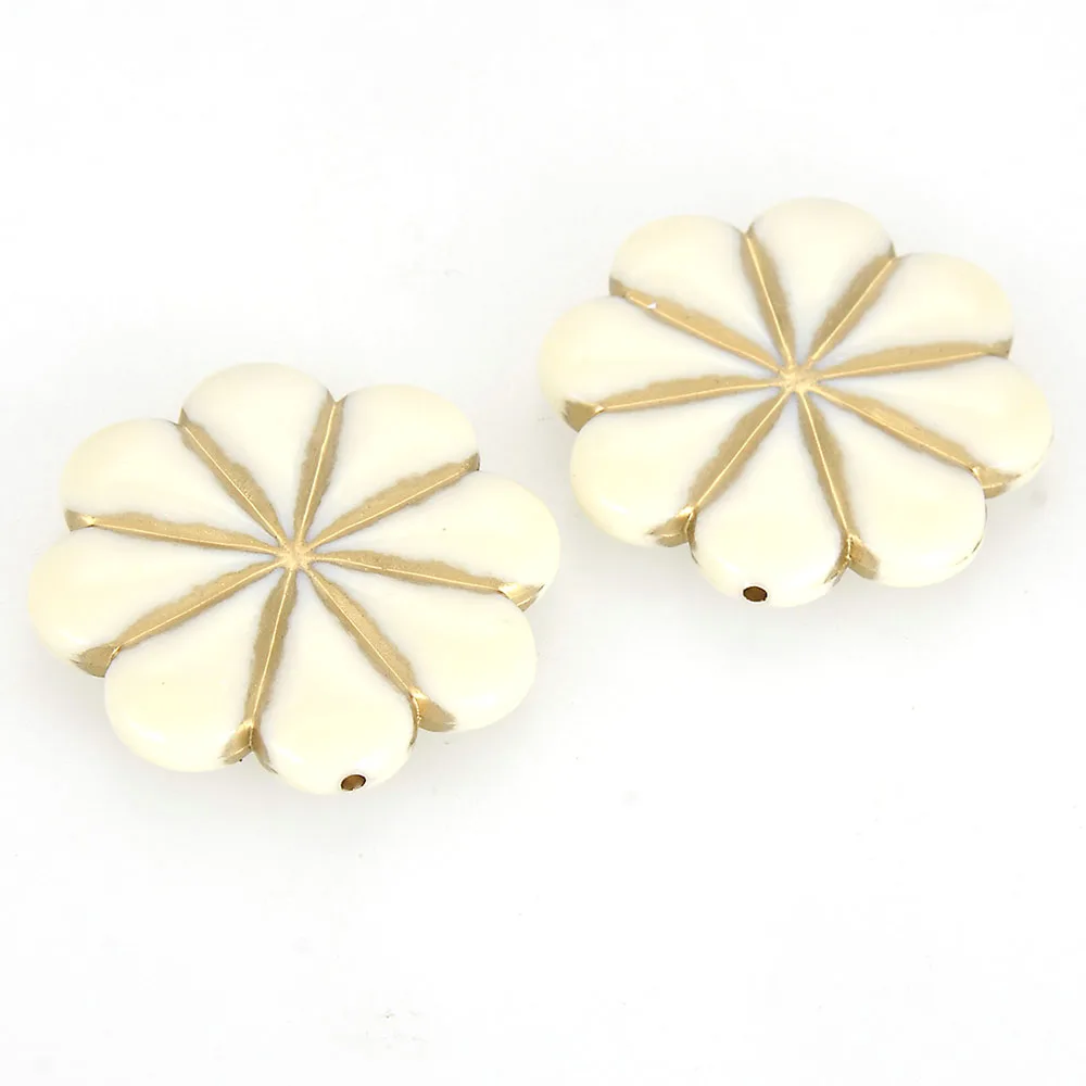 Miasol 15 шт 5x33 мм акриловым покрытием античный дизайн в полоску круглой формы в форме цветка разделители бусины для бижутерии, материал для рукоделия