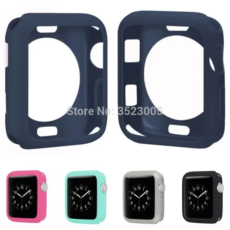 Мягкий силиконовый чехол бампер для Apple Watch Series 1 2 3 защитная рамка iWatch 4 5 40 мм 44 42 38