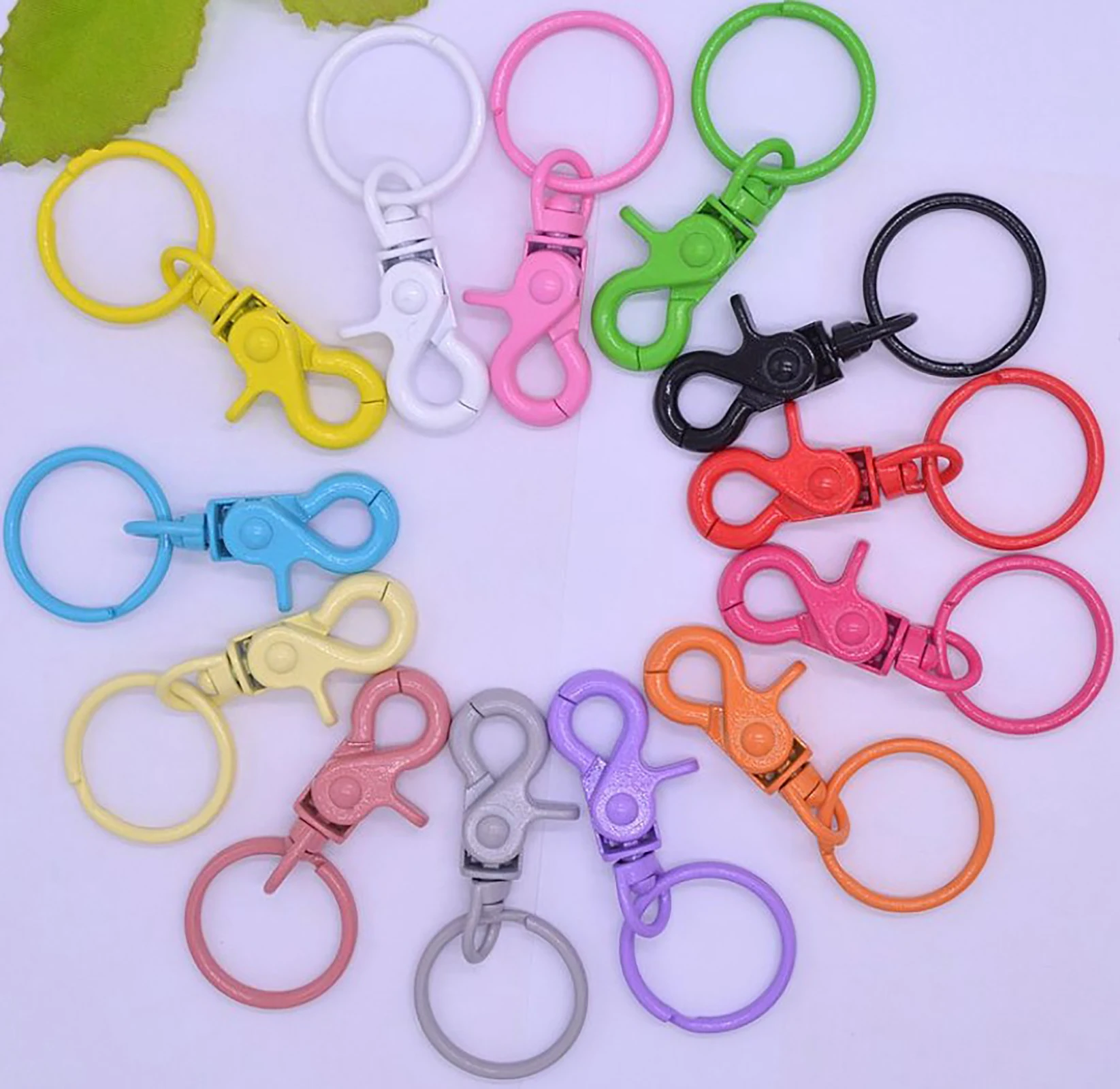 

Snap Findings Jewelry Diy Ring Lanyard Trinkets Key Metal Swivel Colorful
