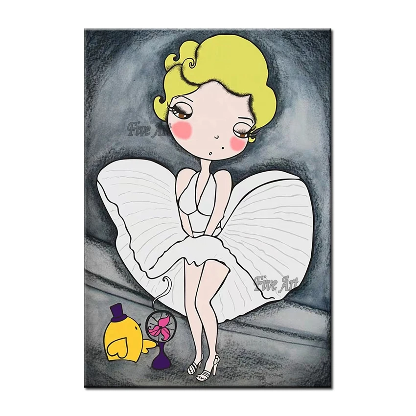 

Modern Children Room Decor Monroe Cartoon Picture Canvas Wall Picture Art Oil Painting Wall Canvas Artwork Free Shipping Piece