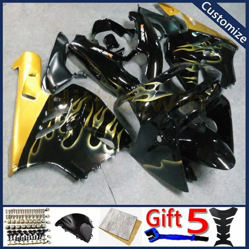 

Кузов комплект мотоцикла Обтекатели для ZX9R 1994 1995 1996 1997 ZX-9R ABS пластиковые панели комплект Желтый Пламя