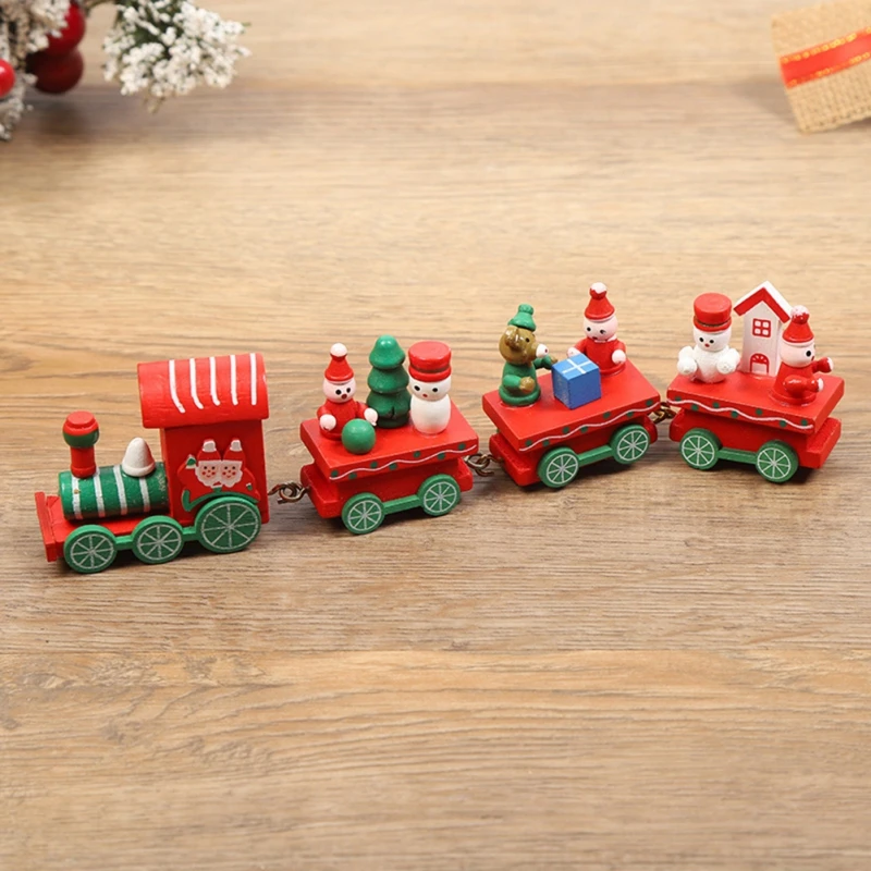 

Cute Wodden Train for Chistmas Railway Tracks Toys for Home Party Desktop Decoration New Year Xams Gifts for Kids Adults 2022