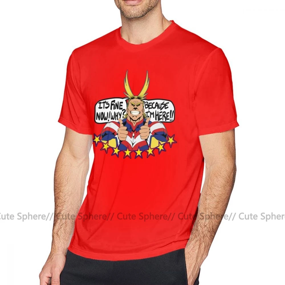 Футболка All Might, All Might Is Here, футболка с коротким рукавом для мужчин, футболка, забавная модная ХХХ хлопковая Футболка с принтом - Цвет: Red