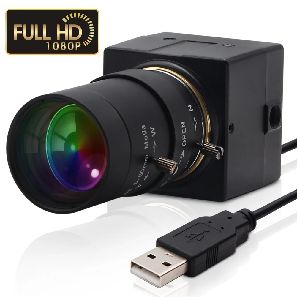 ELP USB веб камера 5 50 мм варифокальный объектив 0.01lux низкий светильник Full HD 1080P H.264 Mejpg