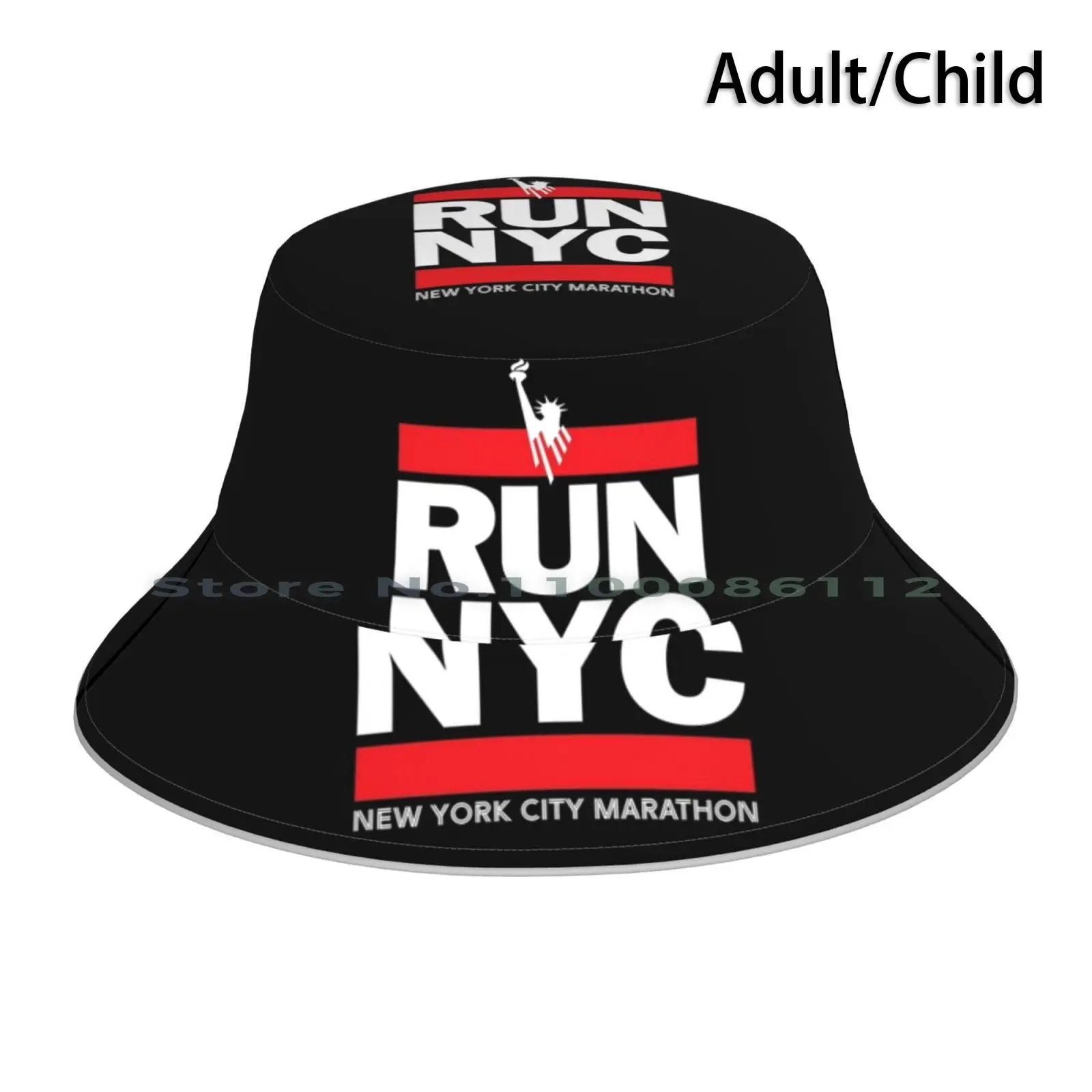 

Run Nyc-New York City Marathon Bucket Hat Sun Cap Brooklyn Queens Manhattan Bronx Long Island Running Just Run Nyc Marathon New