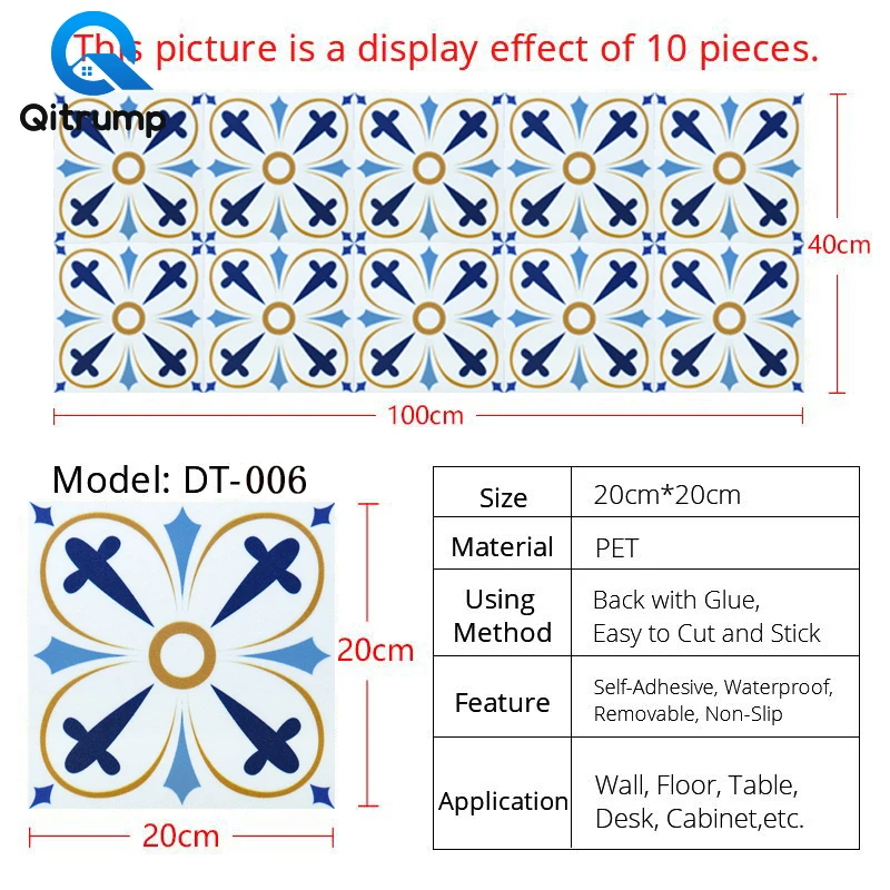 

Living Room TV Background Tile Stickers Self Adhesive Waterproof PVC Floor Sticker for Bathroom Kitchen Wall Panels Home Decals