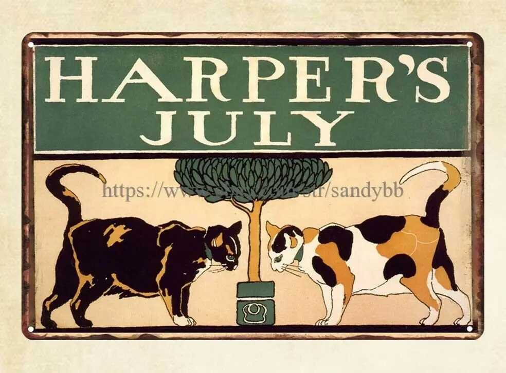 

Harper's Magazine July Cover 1896 metal tin sign metal wall plaques kitchen