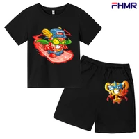 explosion style childrens clothing summer childrens short sleeved shorts suit cotton t shirt fashion casual printed clothing