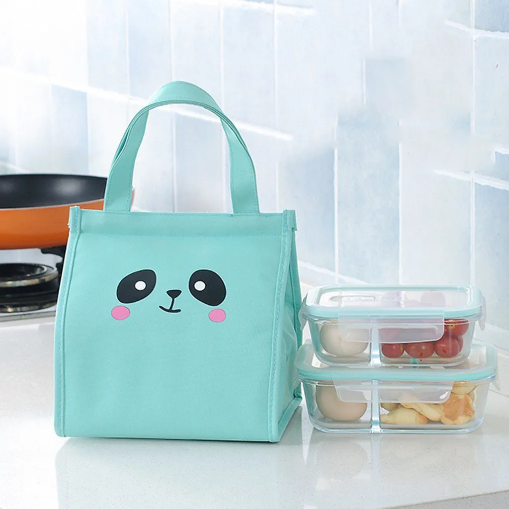 Холщовая Сумка для ланча милая мультяшная сумка портативная водонепроницаемая