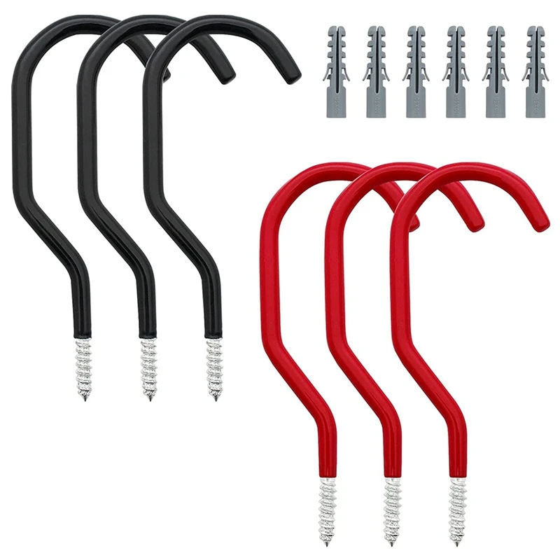 

6Pcs Bike Storage Hooks Rack Storage Hooks Heavy Duty Screw Hanger Hooks with Expansion Pipes for Bicycle Storage