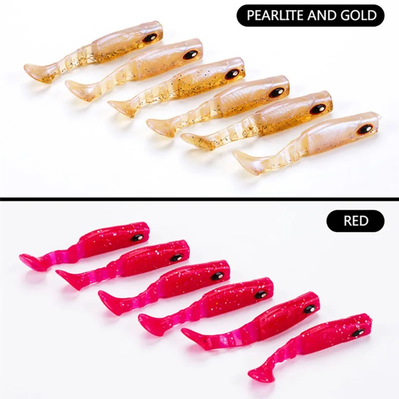 

5pcs/lot Soft Fishing Lure 4g/7.5cm Bait Wobblers Fishing Lures T-tail Carp Artificial Lifelike 3D Eyes Soft Lure Fishing Gear