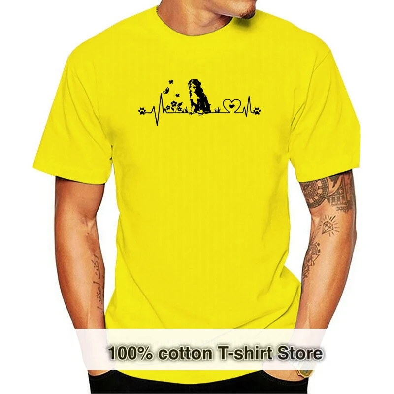 

Camiseta con latido del corazón para hombre y mujer camiseta de montaña berenesa perro