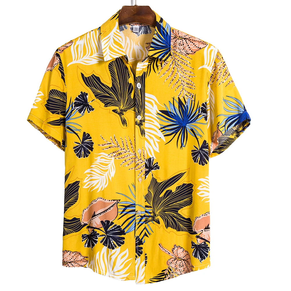 

Adisputent Summer Men's Hawaiian Shirts Funny Printed Turn Down Collar Short Sleeve Casual Shirts Button Streetwear 2020