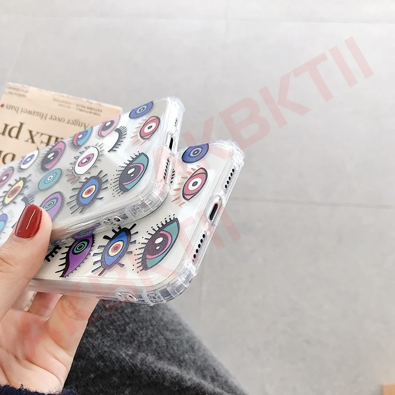 Милый прозрачный персональный глаз анти-падение пары чехол для телефона Iphone 11 pro