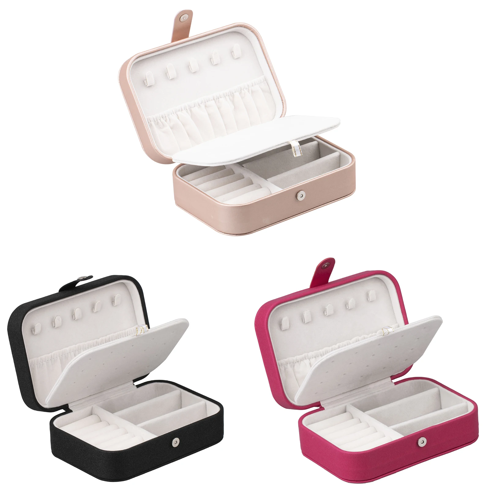 

Two-Layer Leather Jewelry Box Organizer Display Storage Case Gift Women Necklace Earring Ring High Capacity Leather Jewelry Box