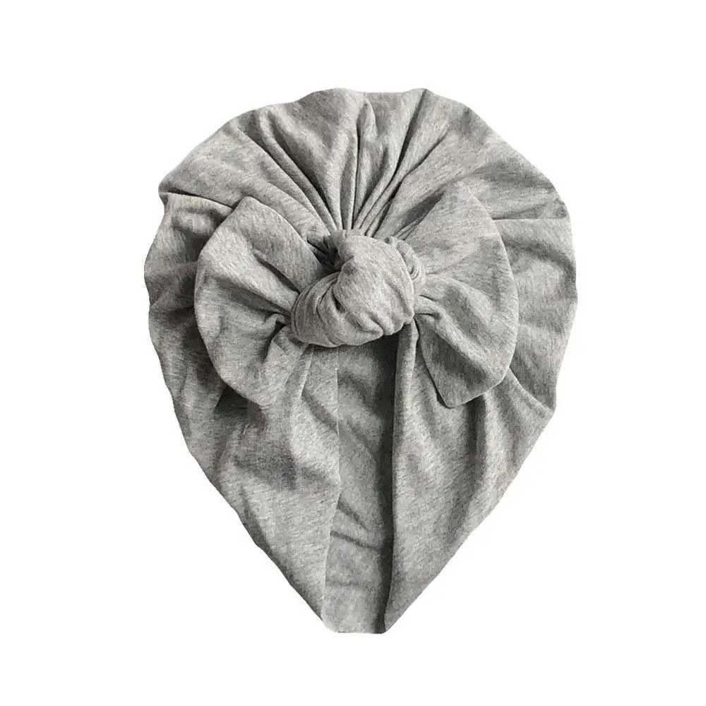 

INS 12 Colors New Fashion Candy Color Little Knot Bow headbands Elastic Cotton Hair accessories Beanie Cap Multi color Baby Hats