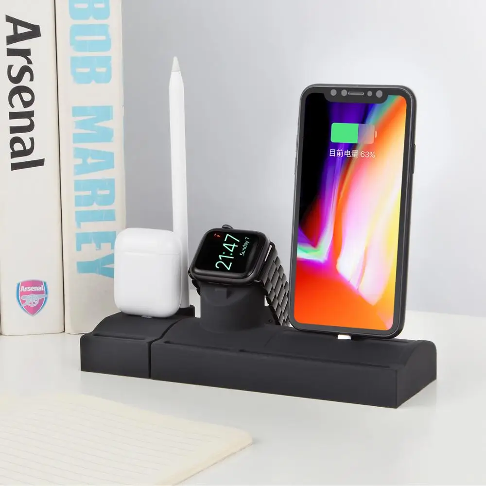 Зарядная док станция Besegad для iWatch Series 2 3 4 5 iPhone 8 X XR XS 11 MAX|Подставки и держатели| |